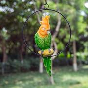 户外仿真金刚鹦鹉树上雕塑，花园景观创意挂件n小鸟，庭院动物装饰摆