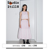 studio1till8|少女感度假风粉色条纹拼接云朵，背心半裙套装