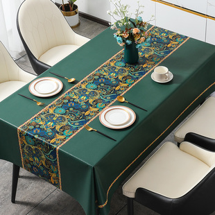 桌布轻奢高级感防水防油防烫免洗台布长方形餐桌垫PVC茶几垫