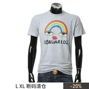 Dsquared2 D2次方 潮 男士彩虹图案棉质短袖T恤 S71GD1155 S22146