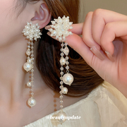 katomiacc复古夸张气质珍珠，耳环长款流苏耳钉，女轻奢高级感耳饰