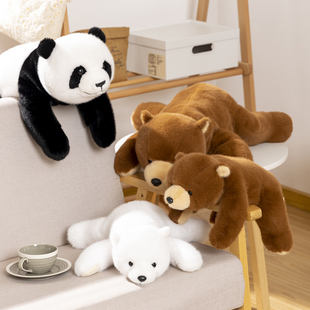 创意趴趴熊猫玩偶大熊猫，抱枕可爱毛绒，北极熊靠枕毛绒玩具公仔礼物
