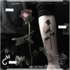 mg纹身贴黑色玫瑰欧美浪漫个性简约花朵，图案花臂纹身贴纸