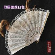 孔雀亮片扇子咏春舞蹈扇旗袍，扇子折扇折扇，女中国古风日式折叠扇