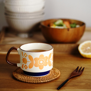 复古釉下彩陶瓷马克杯 创意咖啡杯奶杯漂亮办公室水杯茶杯