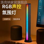 RGB气氛围灯拾音电竞电脑桌面声控台灯音乐音响节奏摆件装饰布置