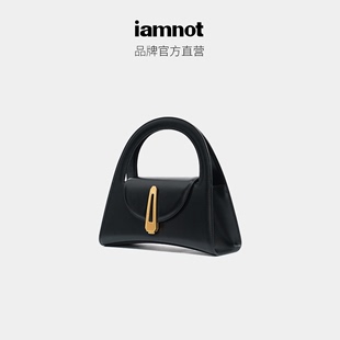 iamnot谭松韵同款原创黑色沙漏包真皮女包小众设计通勤斜挎手提包