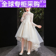 日本儿童礼服公主裙花童，蓬蓬纱婚纱裙主持人，晚礼服女童钢琴演