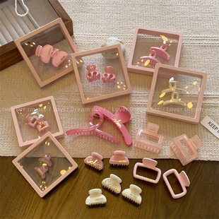 仙美粉色公主系列~字母，粉色侧边夹发夹，甜美抓夹盘发夹马尾夹发饰