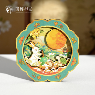 中国国家博物馆天宫月影木制冰箱贴古代创意手工家居饰品礼物