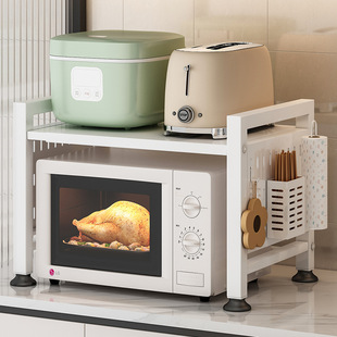 厨房微波炉置物架子多功能家用台面烤箱伸缩支架，双层收纳架子智能