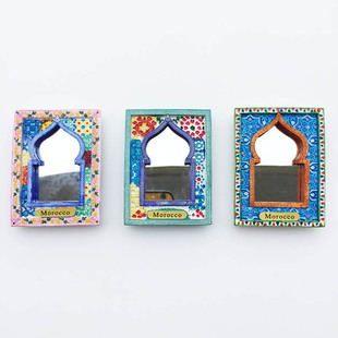 摩洛哥创意人文旅游纪念装饰工艺品立体民族风雕花镜框磁性冰箱贴