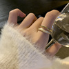 迷度14k镀金珐琅奶白色戒指环，小众设计双层食指开口戒高级感百搭