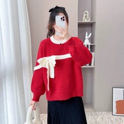 减龄孕妇毛衣秋冬装外穿时尚韩版甜美宽松针织上衣孕妇百搭打底衫