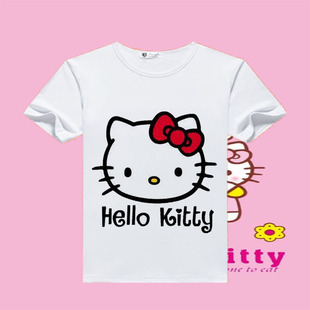 粉红Hello Kitty卡通可爱夏装短袖T恤女韩国潮牌情侣可爱衣服