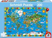 Schmidt儿童世界地图200片德国进口拼图儿童益智玩具解压潮玩