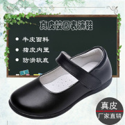 女童黑皮鞋2023春季儿童真皮演出鞋白色韩版公主鞋软底学生鞋