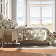 超值 绿野棕榈 欧式手工绗缝被榻榻米床盖三件套纯棉床罩冬款