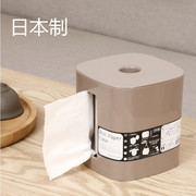 日本进口纸巾盒创意圆形卷纸筒，家用卫生间客厅桌面收纳盒子抽纸盒