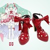 cosplay鞋子初音未来十五周年草莓裙MIKU cos鞋定制 支持来图
