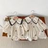 韩版童装女童衣服春装，姐妹装婴儿，碎花连体衣棉质长袖包屁衣连衣裙