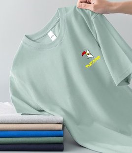 5啄木鸟夏季罗马短袖t恤男士，透气百搭圆领半袖休闲打底衫