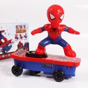 抖音电动蜘蛛侠滑板车儿童玩具奥特曼男孩1-2-3岁特技遥控车礼物