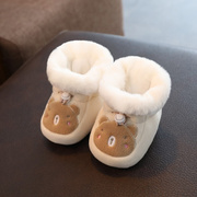 婴儿棉鞋家居冬季鞋子加厚绒0-1岁宝宝软底不掉保暖新初生3-6到12