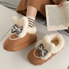 棉拖鞋女生秋冬季韩版时尚，百搭室内外包跟保暖兔子学生雪地靴