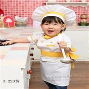 儿童厨师服套装幼儿园厨师服小厨师服装面点师烘焙装儿童防污围裙