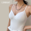 林卡女士2in1免穿文胸吊带，文胸性感小背心带胸垫莫代尔内搭打底衫