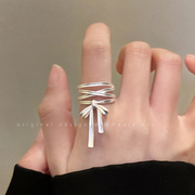 芭蕾少女蝴蝶结丝带戒指女款小众，设计感独特食指戒开口可调节指环