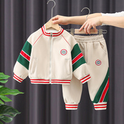 男童春装套装2024儿童春秋棒球，服洋气宝宝酷帅运动卫衣两件套