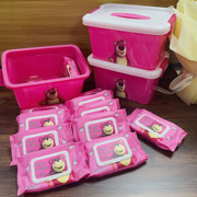 泰国越南草莓熊湿巾(熊湿巾)收纳箱婴儿手口湿巾便携清洁湿巾
