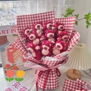 草莓熊公仔毛绒花束手工儿童创意生日礼物送女友毕业拍照母亲节