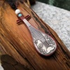 原创手工 小叶紫檀 镶嵌银片 复古 中国风 琵琶 时尚大气毛衣链