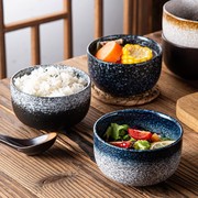 复古小碗日式餐具精致米，饭碗家用创意单陶瓷碗，碗筷套装碗个人专用