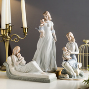 现代家居装饰品西洋女人物陶瓷摆件客厅卧室酒柜玄关摆设结婚