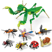 开智积木男孩子拼装玩具女孩益智力拼插昆虫模型动物拼图儿童礼物