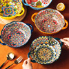 波西米亚双耳碗汤碗家用陶，瓷碗个人泡面碗，日式碗餐具面条碗大汤盆