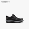 法国VICKI BROWN男鞋商务皮鞋男英伦正装鞋系带低帮鞋真皮德比鞋
