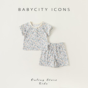 婴儿套装夏季女宝宝碎花两件套婴幼儿衣服轻薄夏装女婴睡衣家居服
