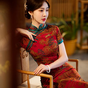 老上海旗袍夏女2023年改良气质日常复古中国风妈妈装长款显瘦