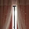 粉色窗帘成品镂空星星遮光蕾丝梦幻公主风飘窗卧室窗帘窗纱遮光