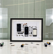原创苹果手机裱画成品装饰画手机，拆机全套艺术立体画手工制作