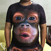 搞笑大猩猩短袖t恤男夏季3D立体猴子体恤大码半袖冰丝薄款衣服潮