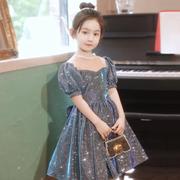 女童晚礼服2023洋气高级质感走秀钢琴演出服儿童甜美公主裙