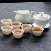 骨瓷茶具套装纯白陶瓷薄胎整套茶具盖碗茶壶，茶杯家用功夫茶具送礼
