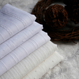 popohouse白色花墙系列!剪花，提花纯棉布料，衬衫娃衣洋装服装面料
