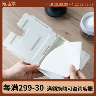 inomata日本进口咖啡滤纸收纳盒，v60手冲纸盒锥形扇形磁吸免打孔